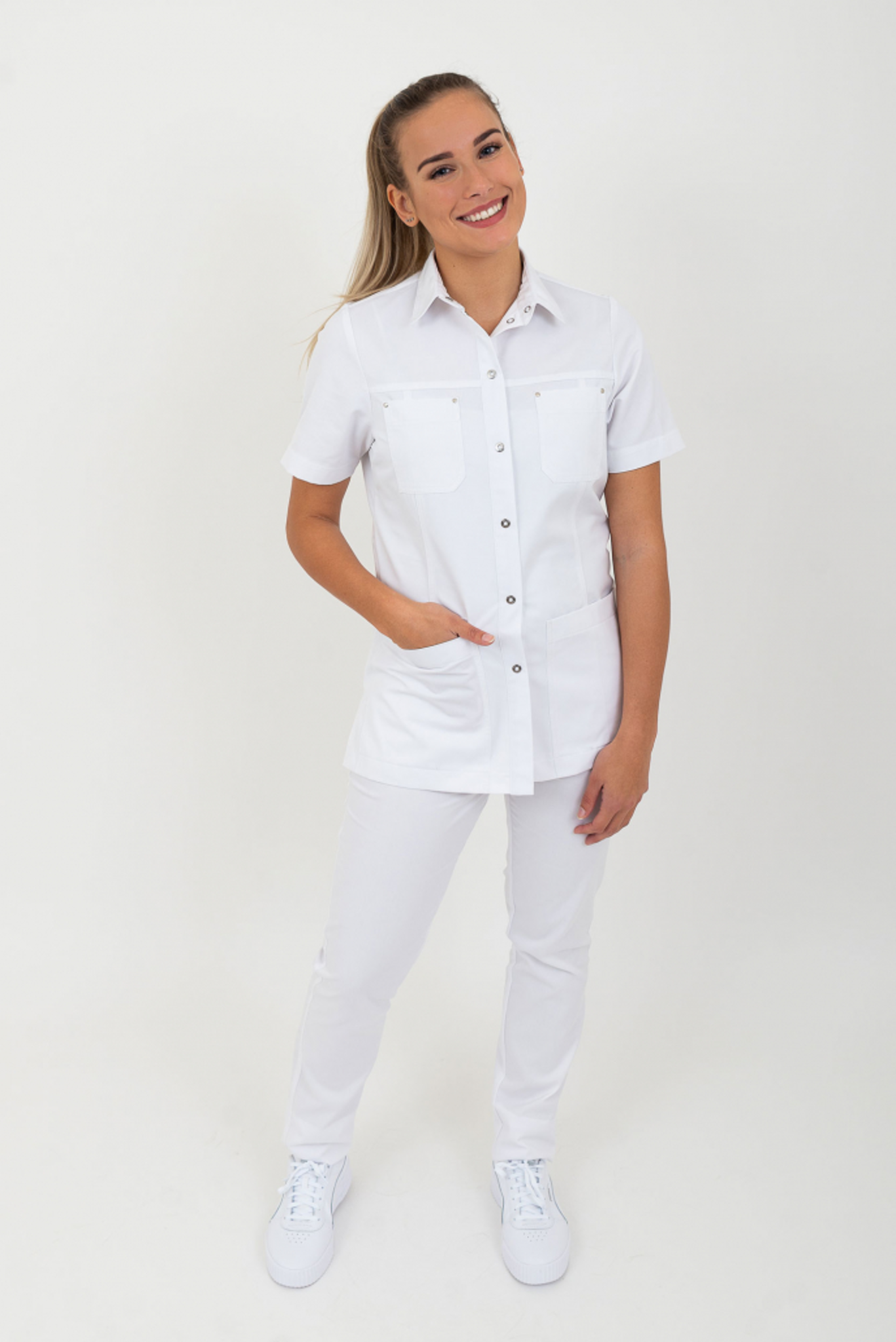 CLAIRE JACK dames tuniek met staande kraag en 5 zakken