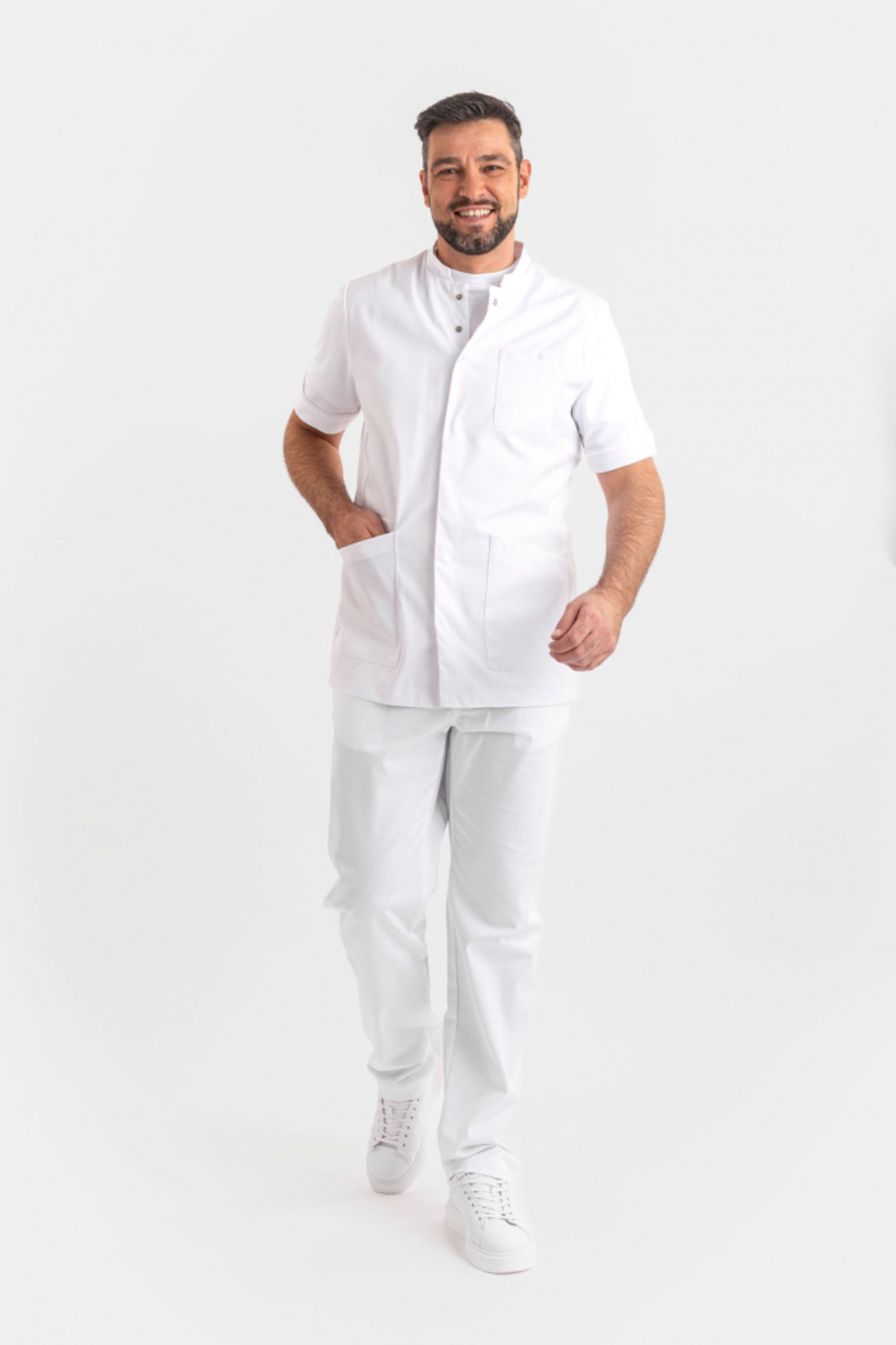 SHAE ANDREW JACK Tuniek Unisex Staande Boord met Doorknoopsluiting
