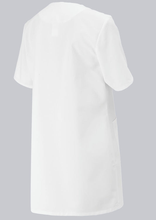 BP® Tuniek voor dames met drukknoopsluiting en opgestikte zakken – Wit