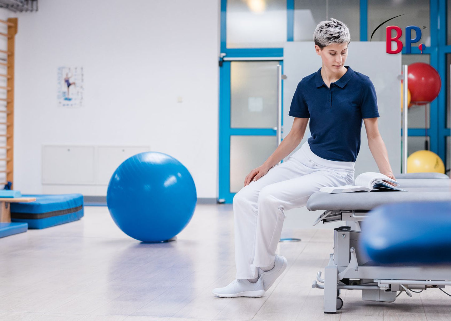 BP® comfortabele stretch-broek voor dames wit met elastomultiester en elastische tailleband