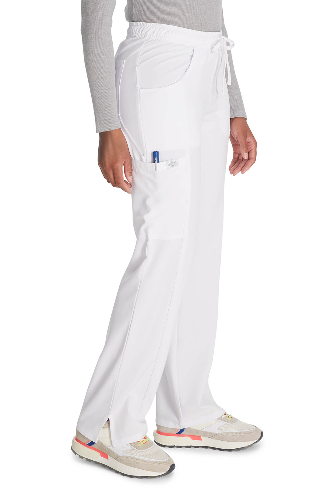 Dickies Middelhoge taille broek met rechte pijpen en trekkoord dames en cargozakken DKE010