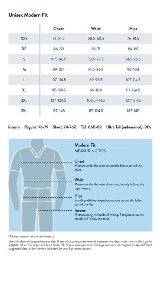 Unisex top en broek set met V-hals en trekkoordbroek