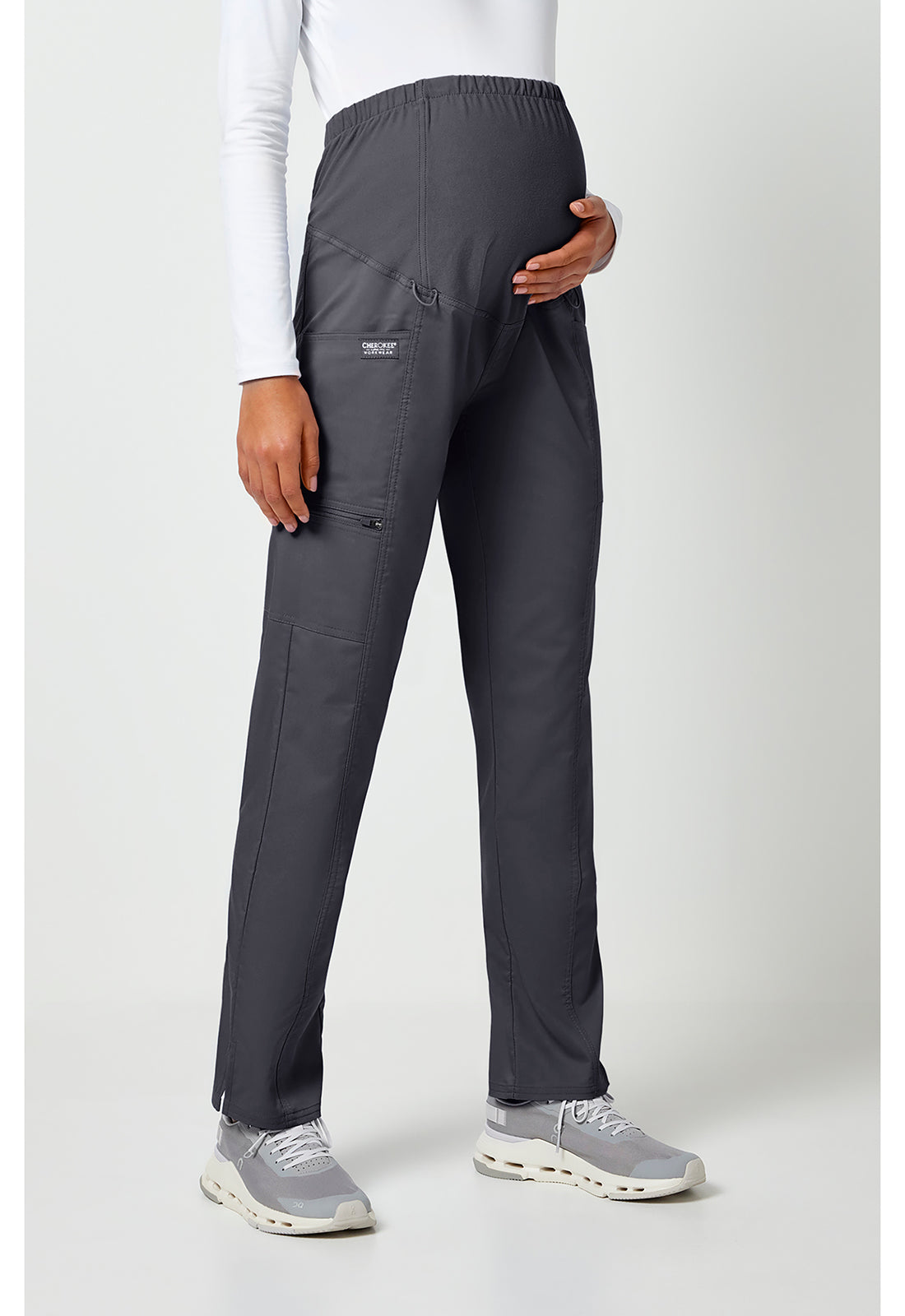 Cherokee Workwear Rechte zwangerschapsbroek met gebreid buikpaneel en 2-way stretch WWE155