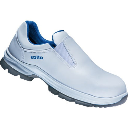 Atlas unisex witte S2 instapschoen met aluminium neus en antislip zool
