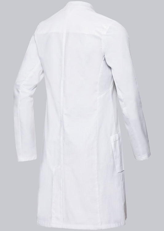 BP katoenen zorgjas voor dames van 100% katoen met opstaande kraag en drukknoopsluiting voor zorgprofessionals