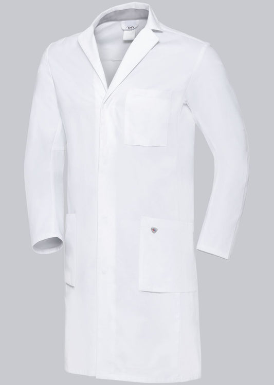 BP katoenen zorgjas voor heren van 100% katoen met reverskraag en blinde drukknoopsluiting voor professioneel gebruik
