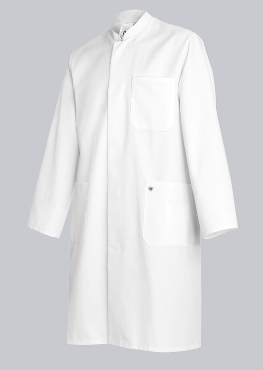 BP lange herenjas van katoen-polyester met opstaande kraag en blinde drukknoopsluiting