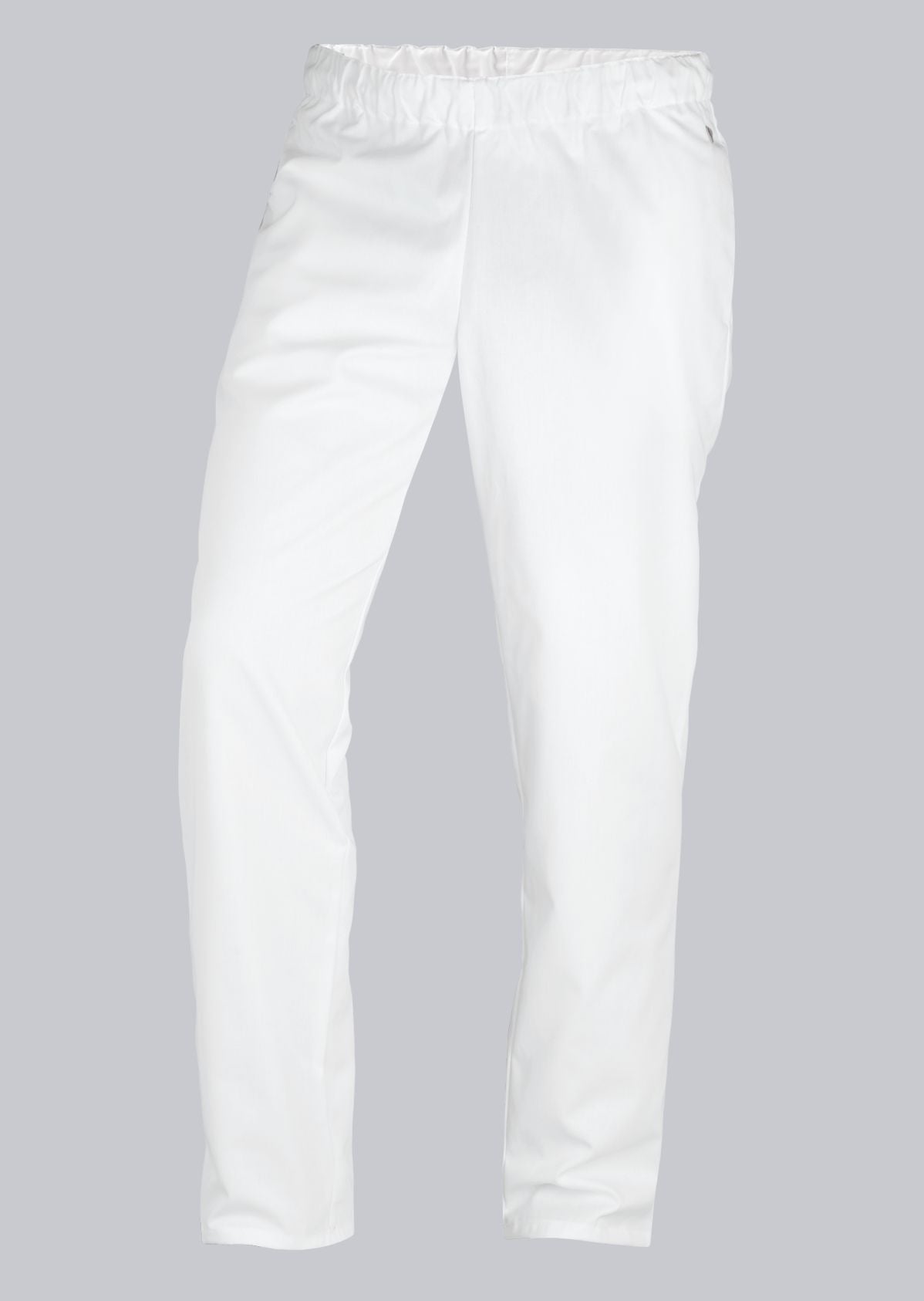 BP® Pantalon voor haar & hem unisex wit 15 stuks met elastische taille en tunnelkoord