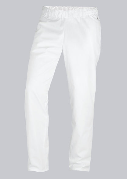 BP® Pantalon voor haar & hem unisex wit 15 stuks met elastische taille en tunnelkoord