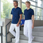 BP® Pantalon voor haar & hem unisex wit met cargozakken en elastische taille met tunnelkoord