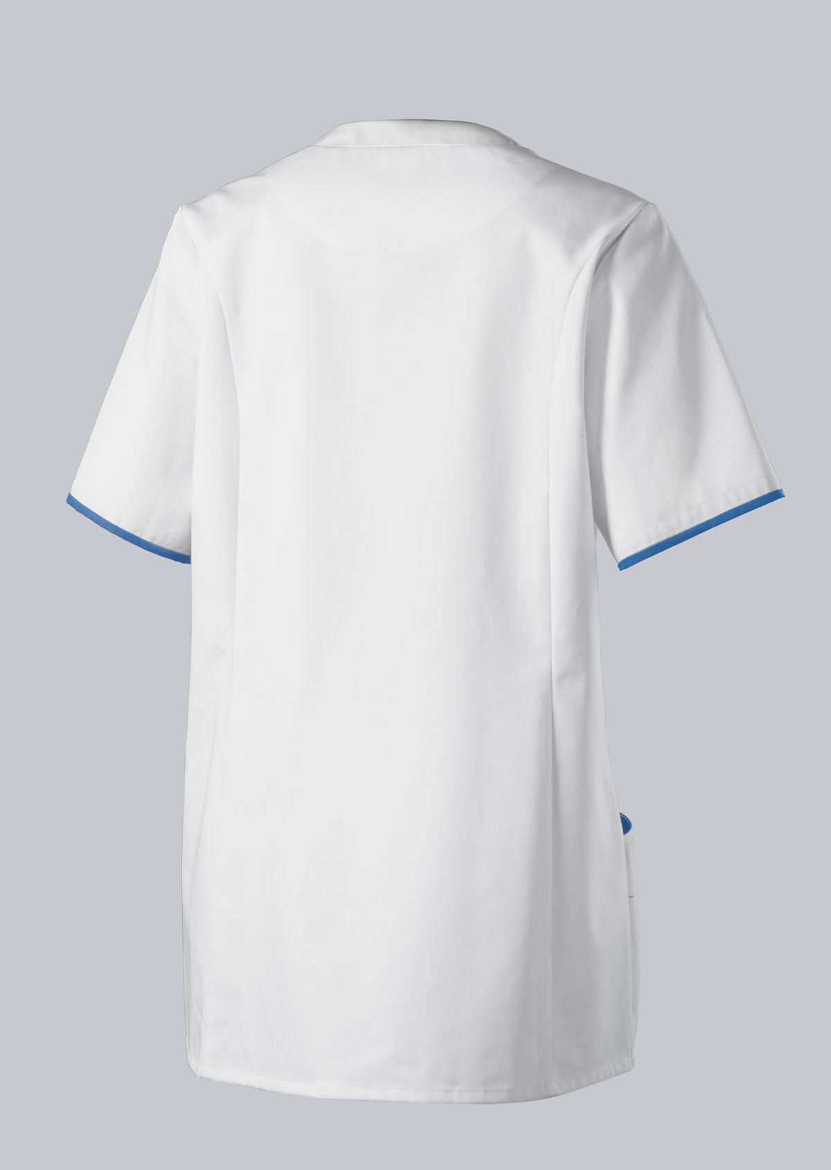 BP zorg tuniek voor dames wit azuurblauw met drukknoopsluiting en zakken