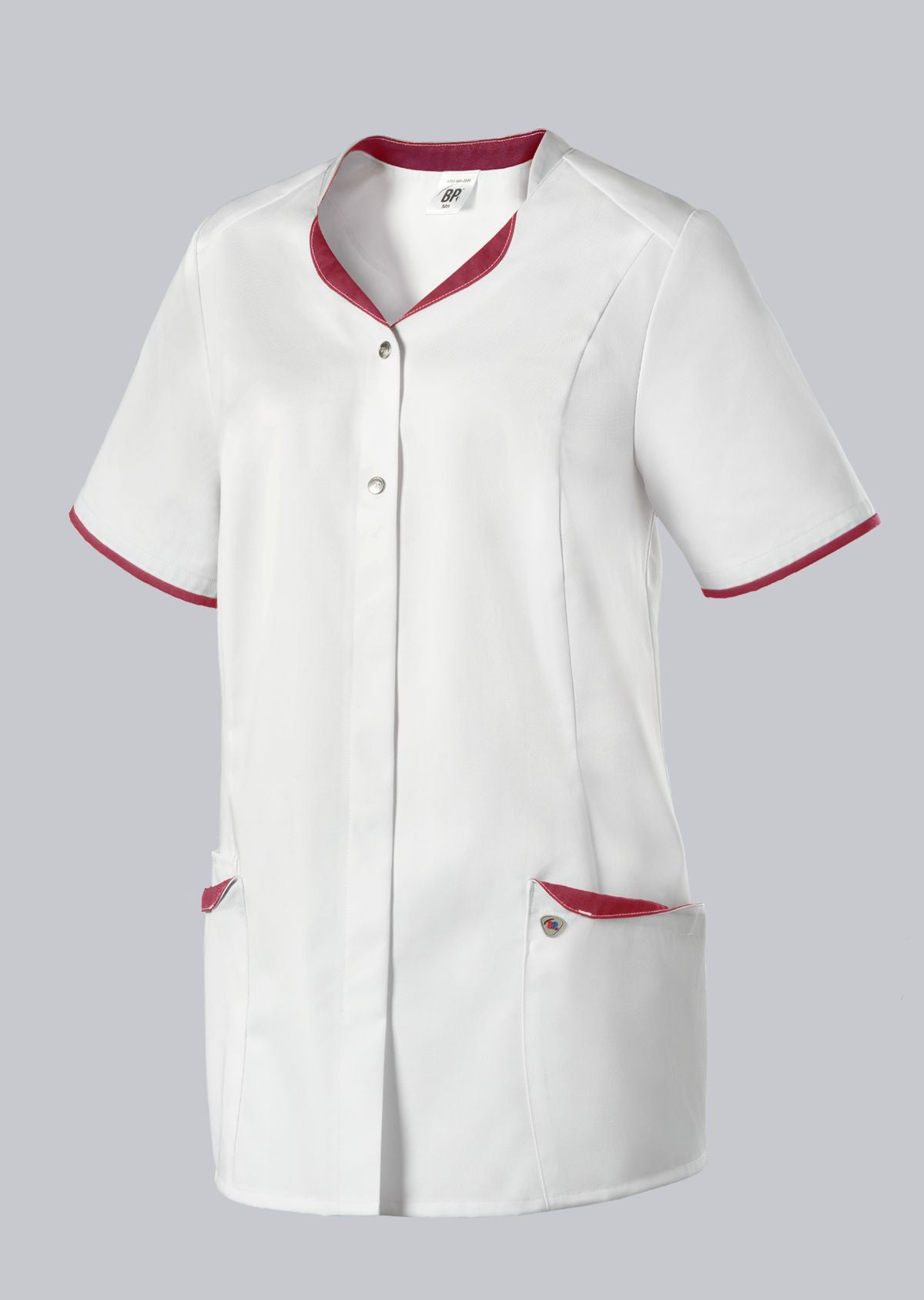 BP zorg tuniek voor dames wit koraal met drukknoopsluiting en smartphonezak