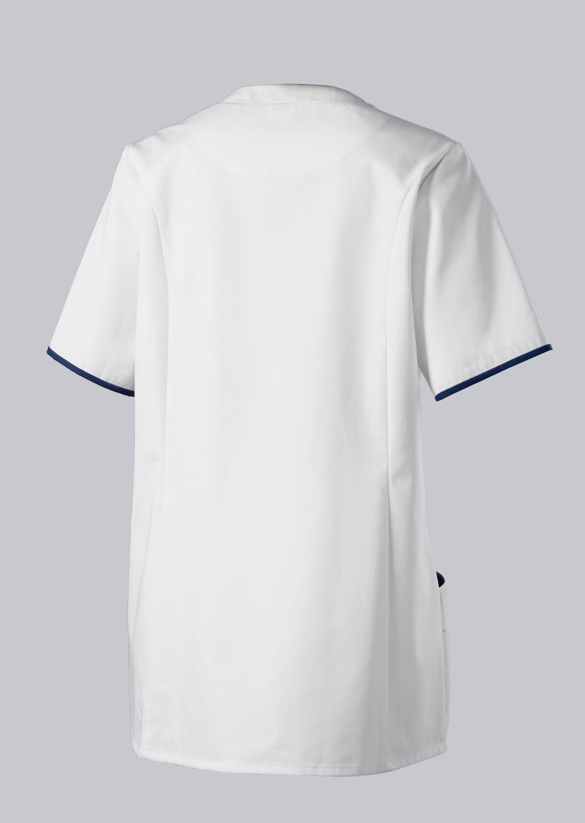 BP zorg tuniek voor dames wit nachtblauw met drukknoopsluiting en sleutellus