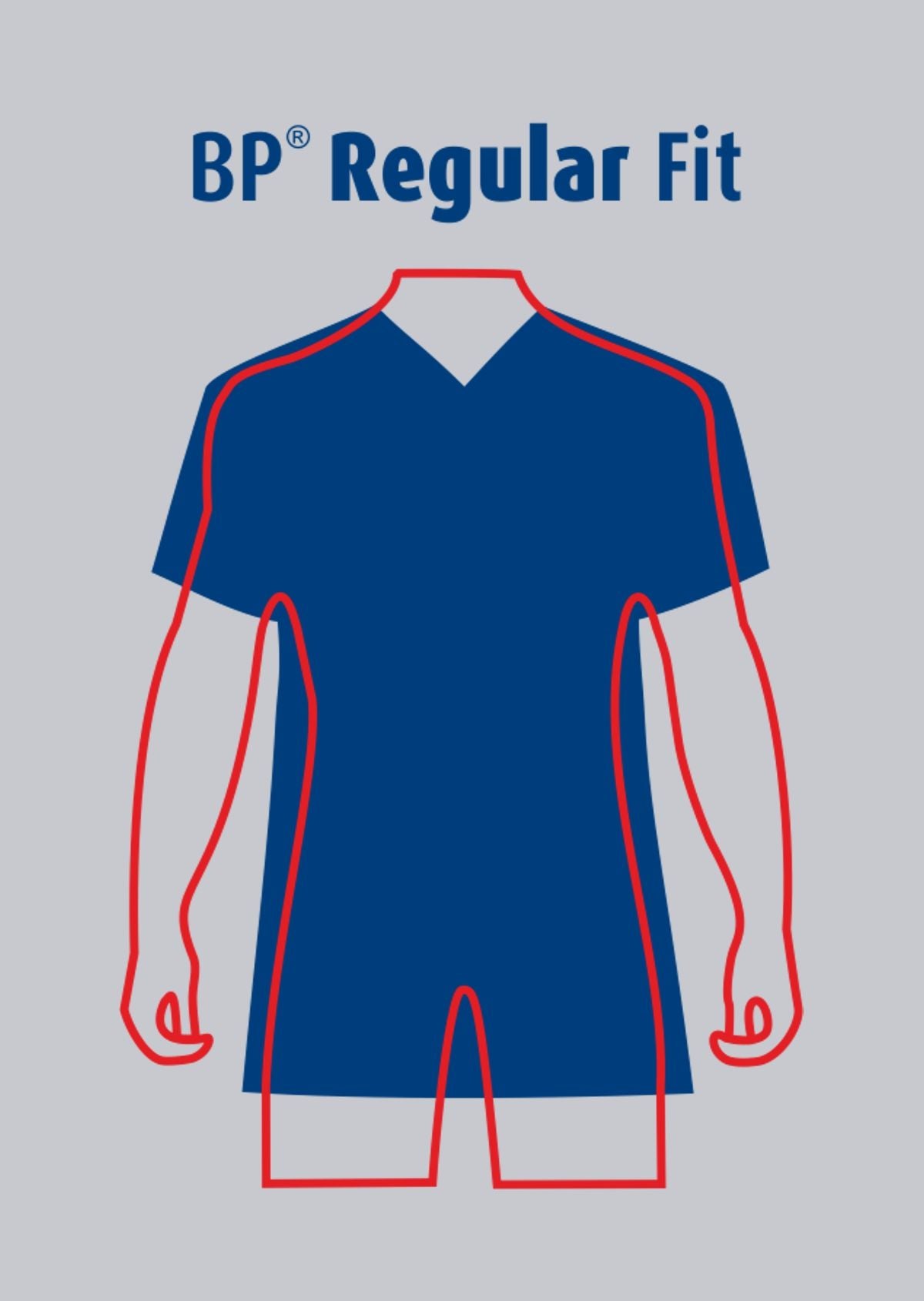 BP heren zorgtuniek met regular fit, drukknoopsluiting en smartphonezak in wit met kleuraccenten