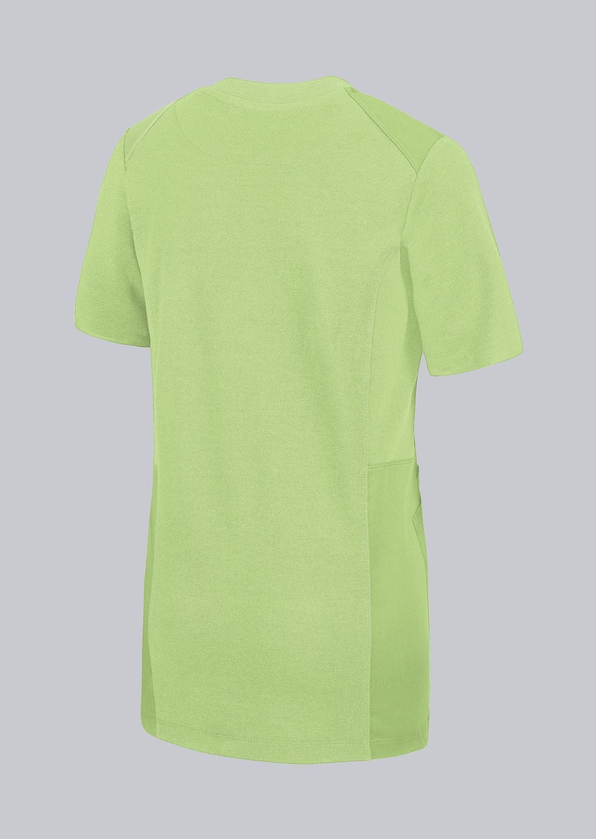 BP dames zorgtuniek in lichtgroen met moderne details en functioneel design