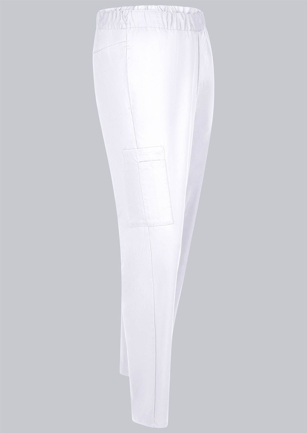 BP® lichte pantalon met TENCEL™ Lyocell voor haar & hem unisex wit met ademende stof en elastische taille