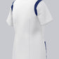 BP lichte dames zorgtuniek wit met nachtblauw met stretch en V-hals voor zorgprofessionals
