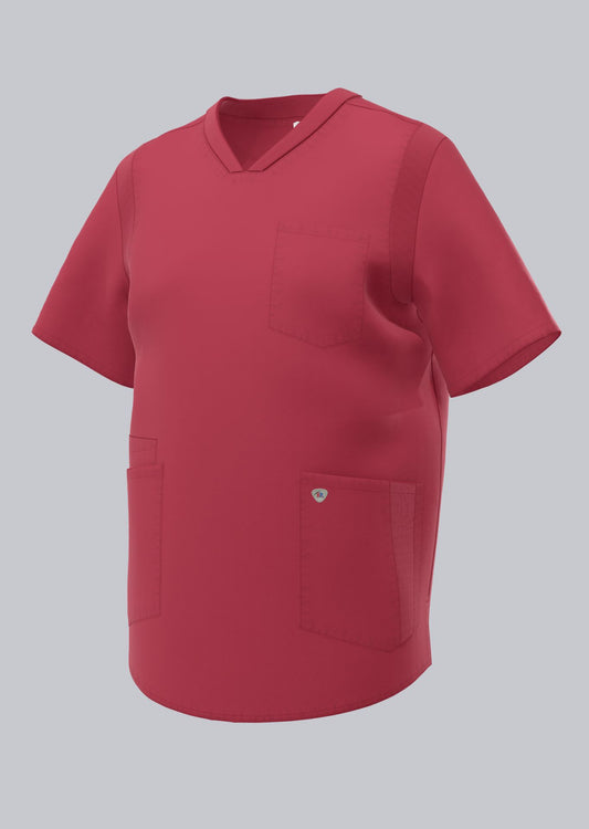 BP lichte unisex zorgtuniek in coral met stretch en comfortabele pasvorm voor zorgprofessionals