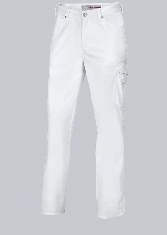 BP® stretch herenjeans wit met five-pocket design en cargozakken