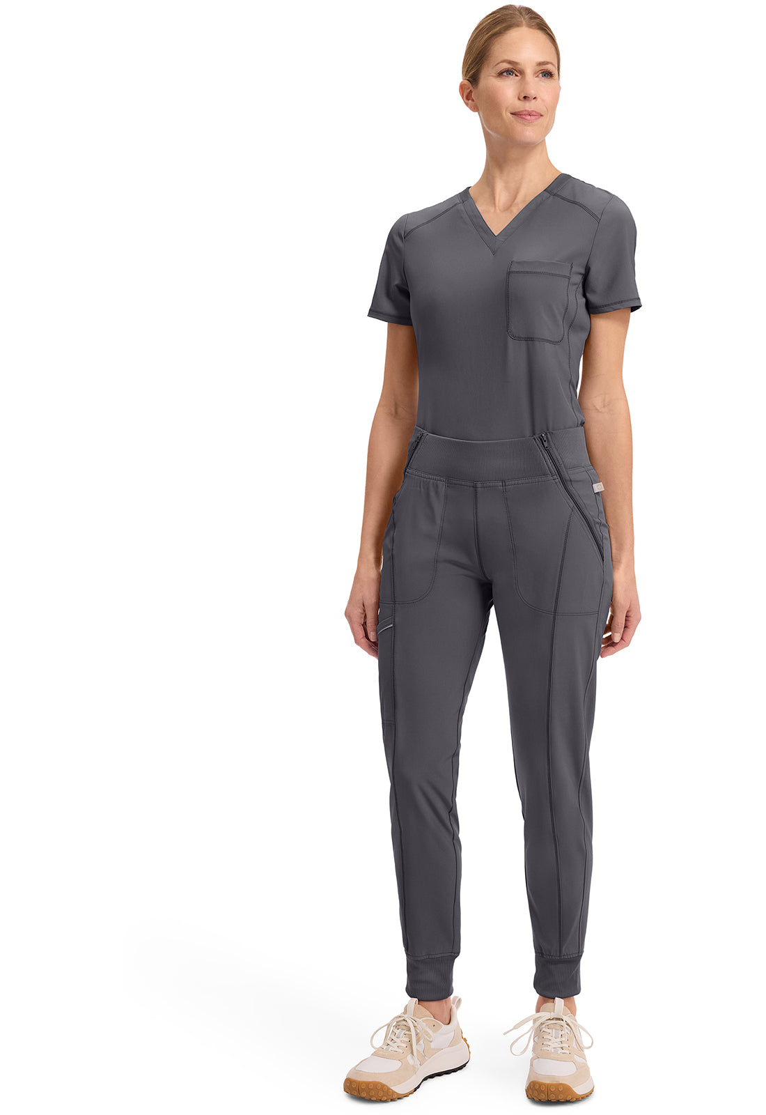 Cherokee Mid Rise Tapered Leg Jogger Pant met ribgebreide tailleband en reflecterende details CKE110A