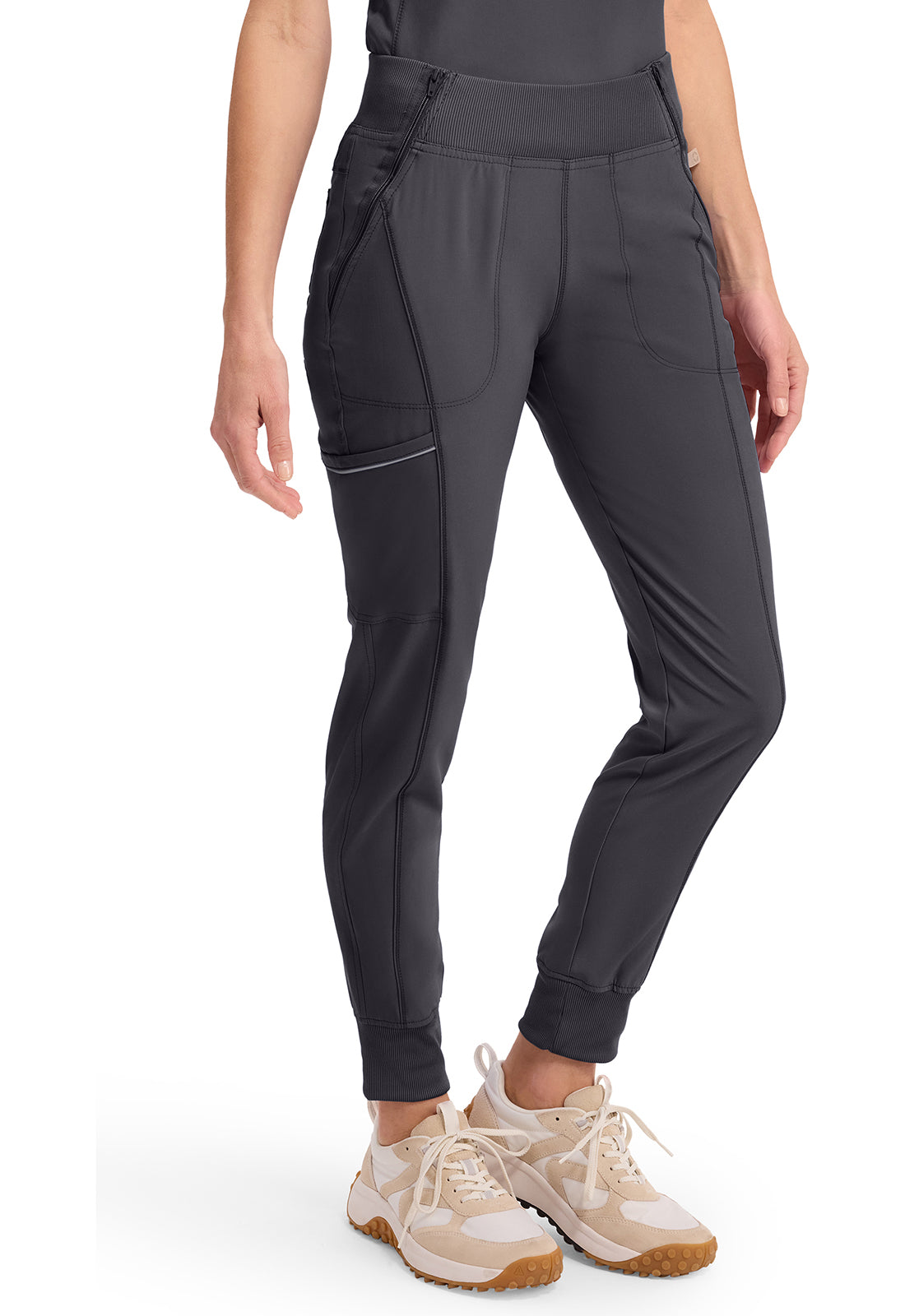 Cherokee Mid Rise Tapered Leg Jogger Pant met ribgebreide tailleband en reflecterende details CKE110A