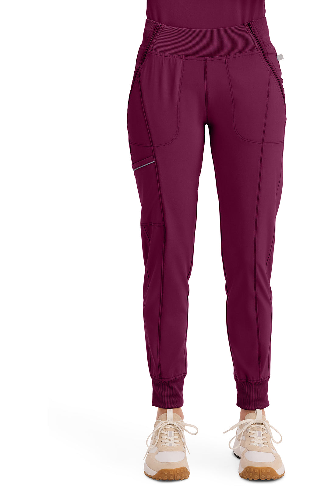 Cherokee Mid Rise Tapered Leg Jogger Pant met ribgebreide tailleband en reflecterende details CKE110A