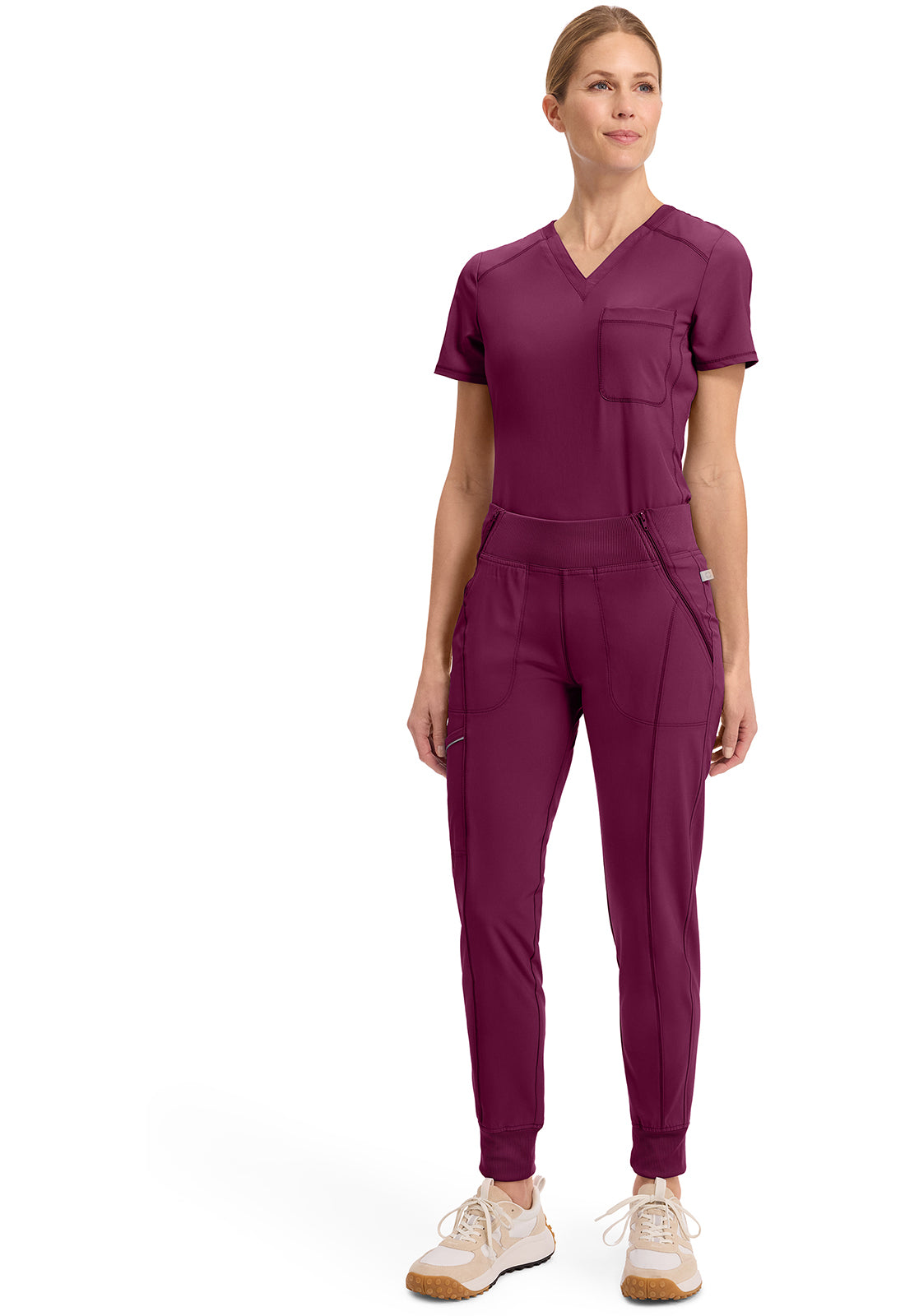 Cherokee Mid Rise Tapered Leg Jogger Pant met ribgebreide tailleband en reflecterende details CKE110A