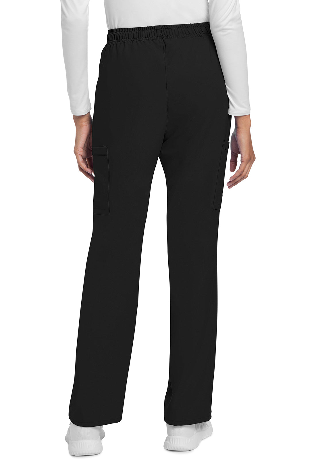 Rechte broek met middelhoge taille en elastische tailleband met trekkoord CKE272A