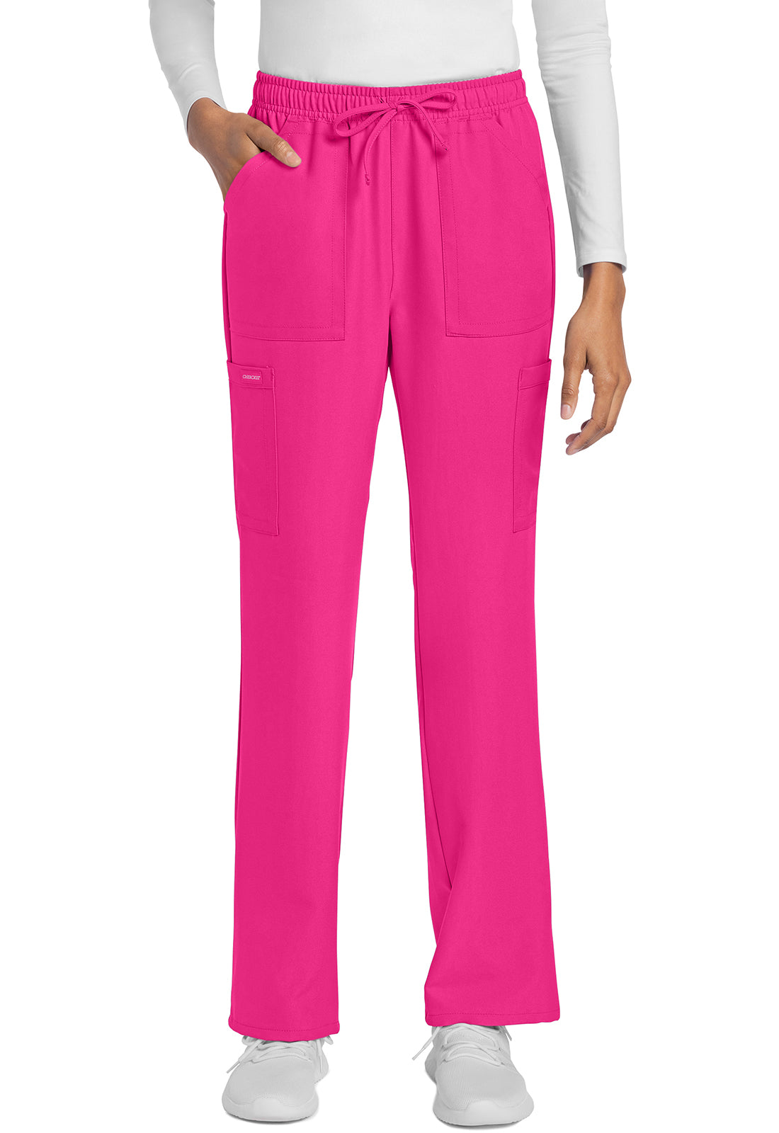 Rechte broek met middelhoge taille en elastische tailleband met trekkoord CKE272A