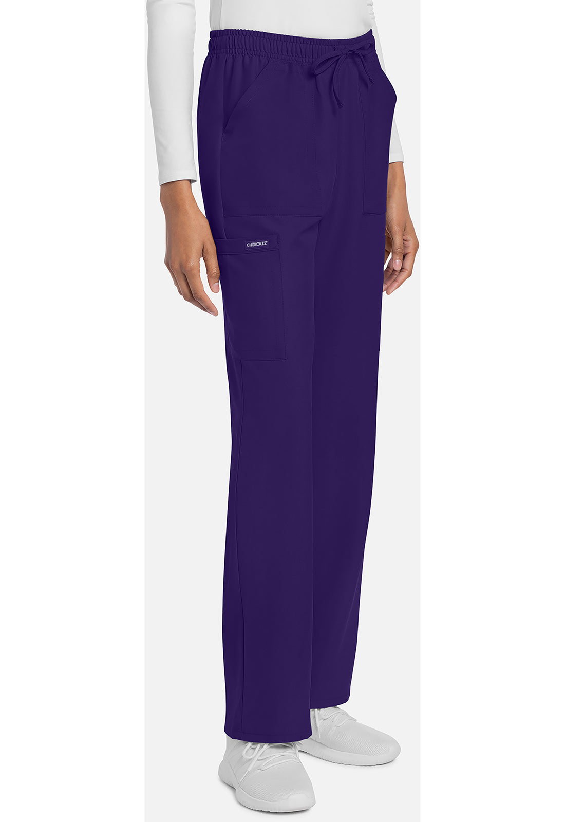 Rechte broek met middelhoge taille en elastische tailleband met trekkoord CKE272A