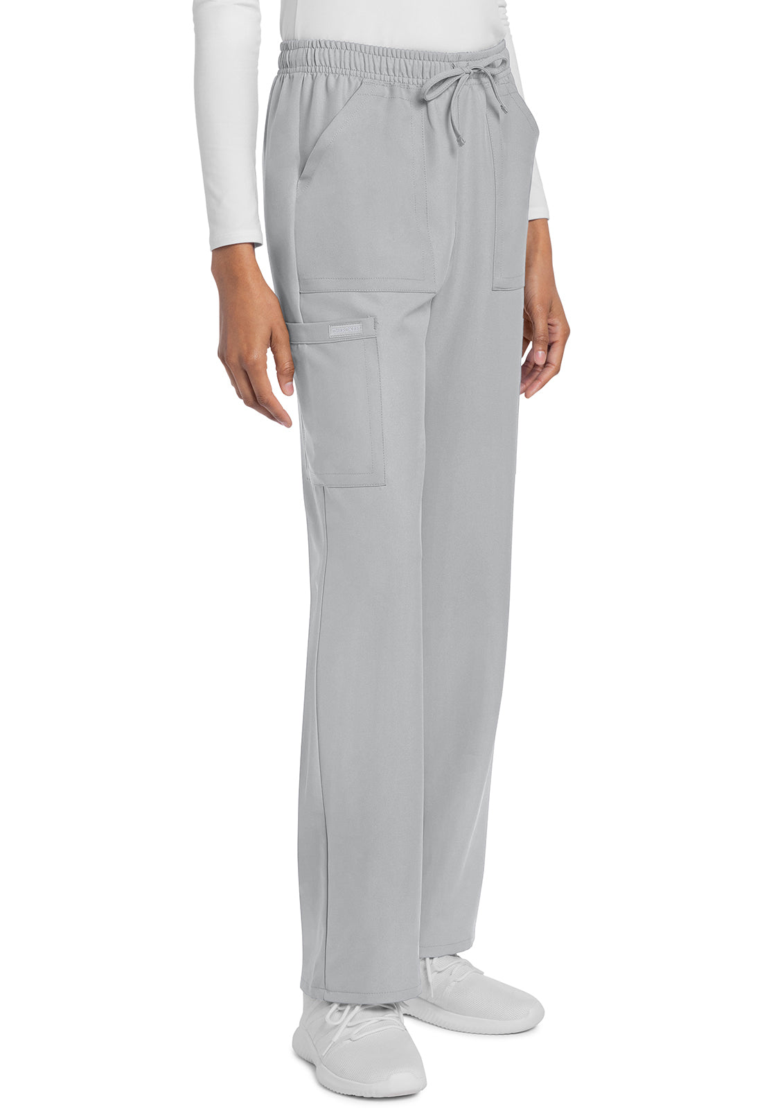 Rechte broek met middelhoge taille en elastische tailleband met trekkoord CKE272A