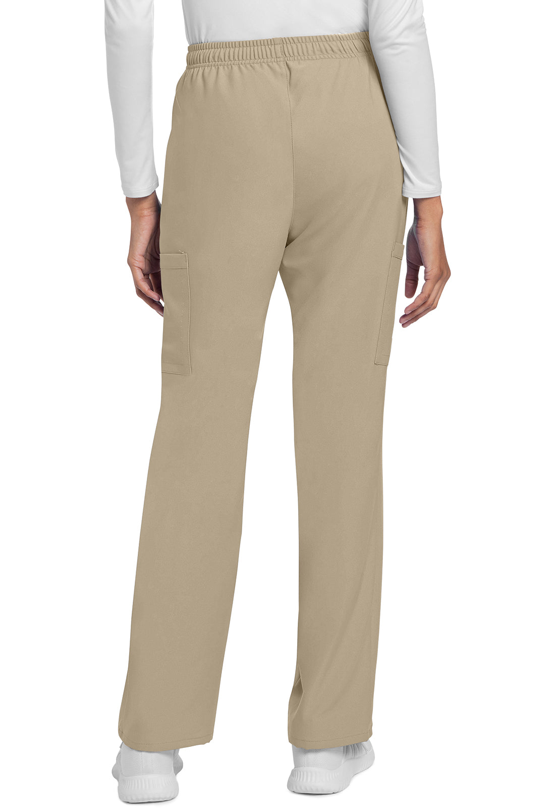 Rechte broek met middelhoge taille en elastische tailleband met trekkoord CKE272A