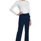 Rechte broek met middelhoge taille en elastische tailleband met trekkoord CKE272A