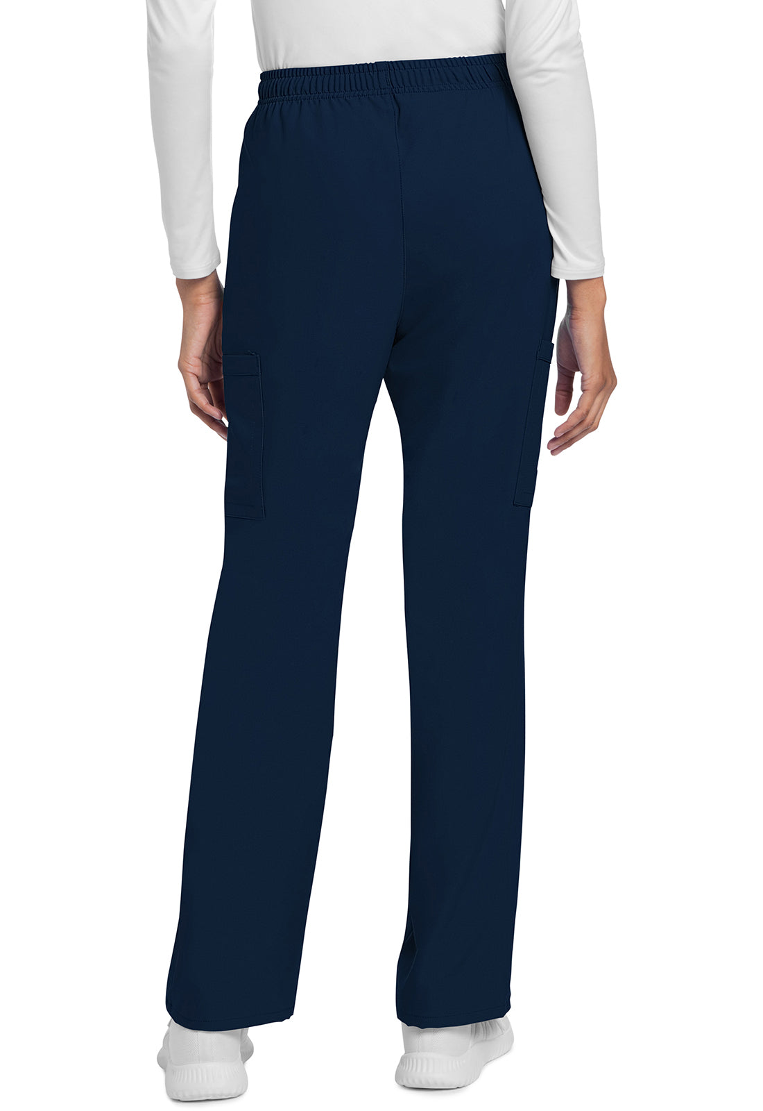Rechte broek met middelhoge taille en elastische tailleband met trekkoord CKE272A