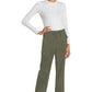 Rechte broek met middelhoge taille en elastische tailleband met trekkoord CKE272A