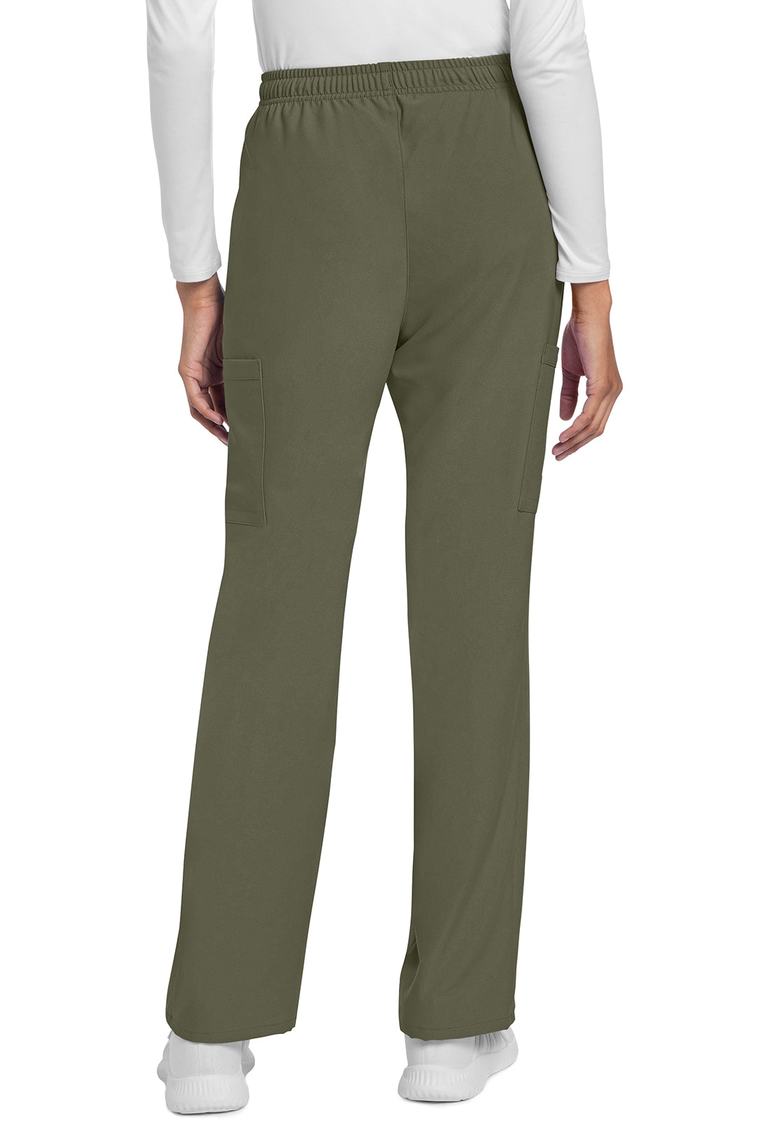 Rechte broek met middelhoge taille en elastische tailleband met trekkoord CKE272A