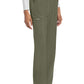 Rechte broek met middelhoge taille en elastische tailleband met trekkoord CKE272A