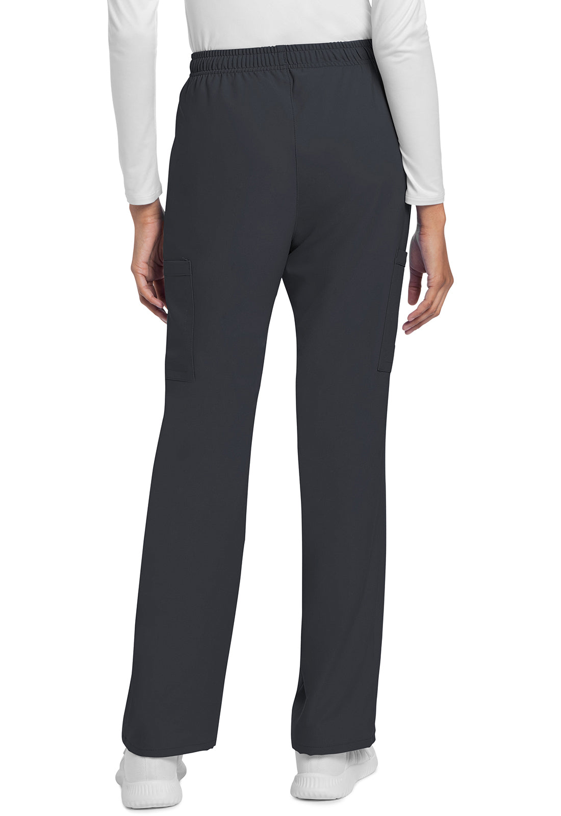 Rechte broek met middelhoge taille en elastische tailleband met trekkoord CKE272A