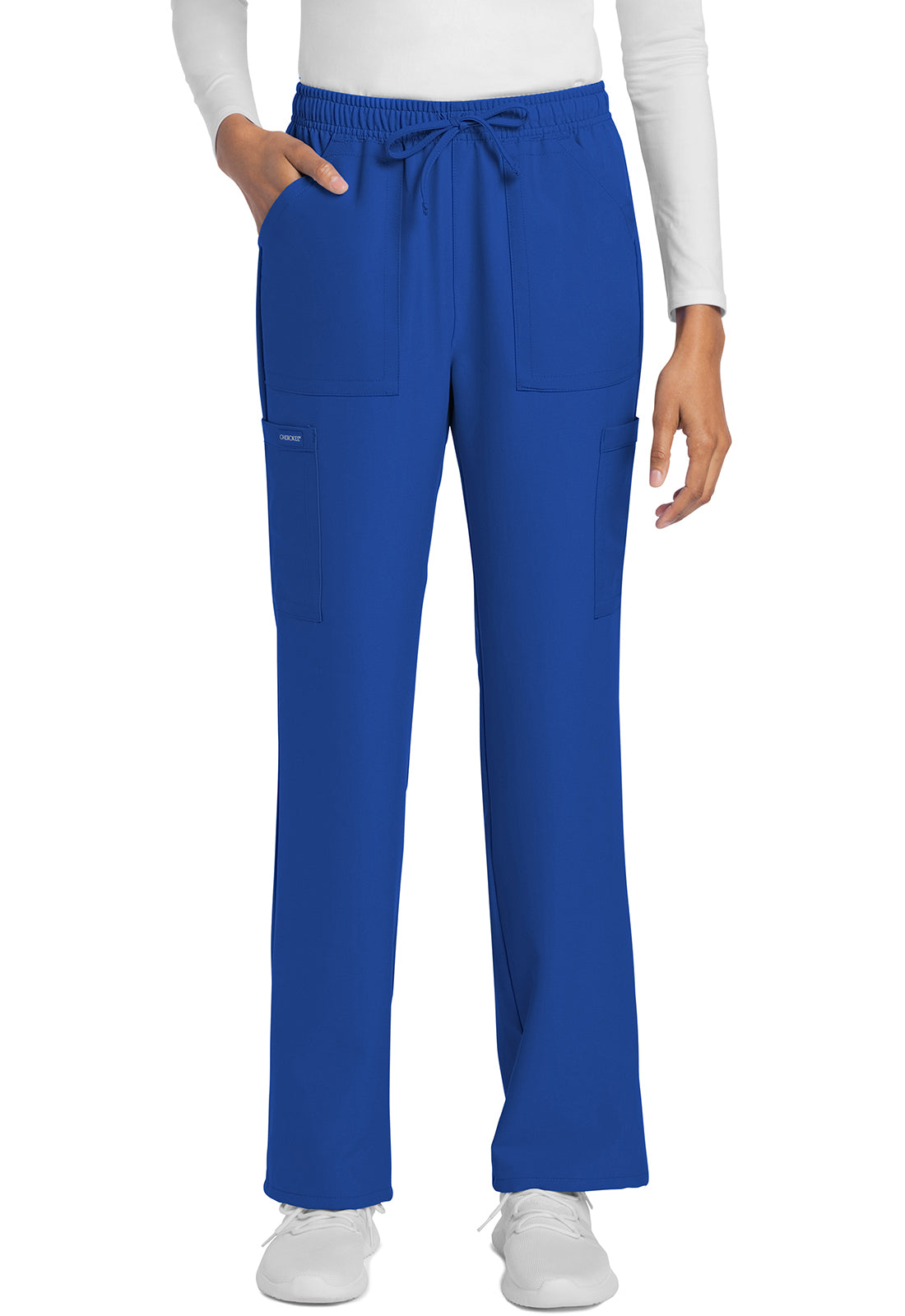 Rechte broek met middelhoge taille en elastische tailleband met trekkoord CKE272A