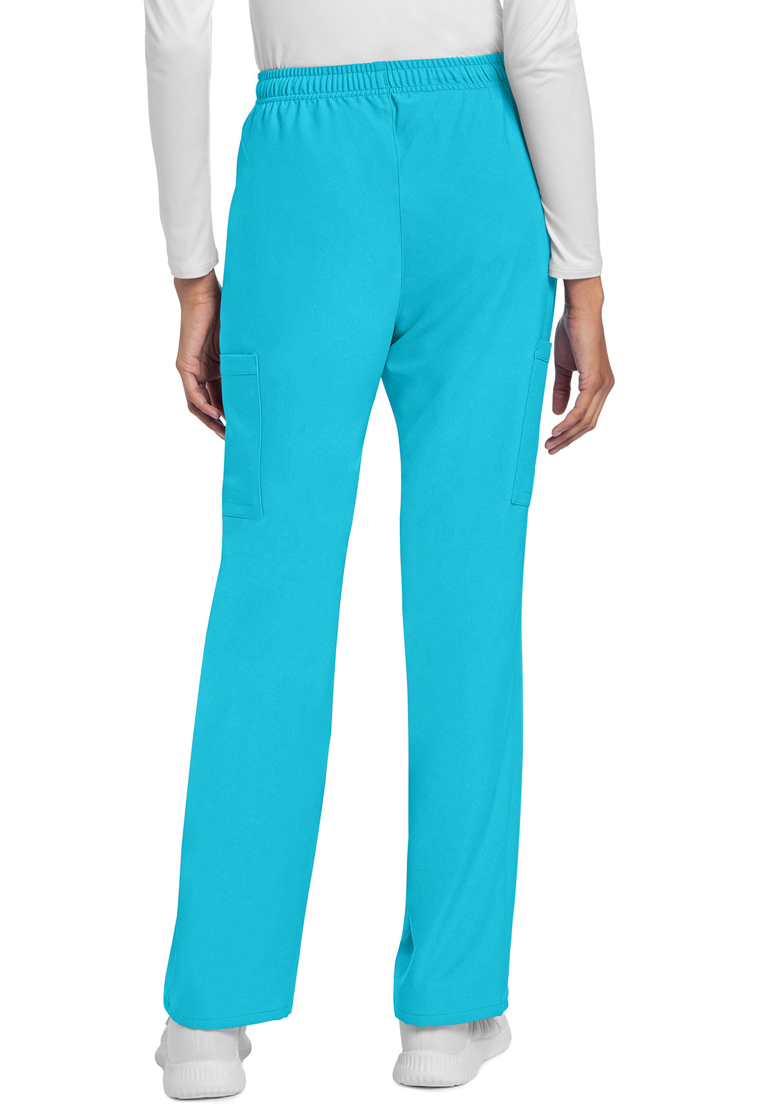 Rechte broek met middelhoge taille en elastische tailleband met trekkoord CKE272A