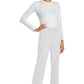 Rechte broek met middelhoge taille en elastische tailleband met trekkoord CKE272A