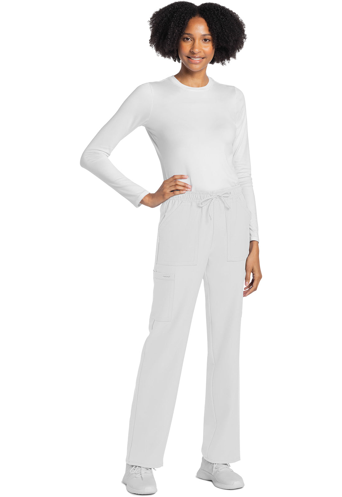 Rechte broek met middelhoge taille en elastische tailleband met trekkoord CKE272A