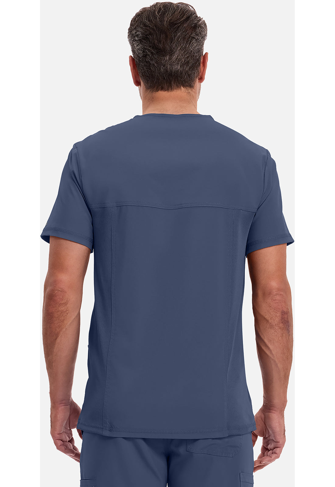 Heren T-shirt met V-hals met ribgebreide panelen en 360° stretch CKE900A