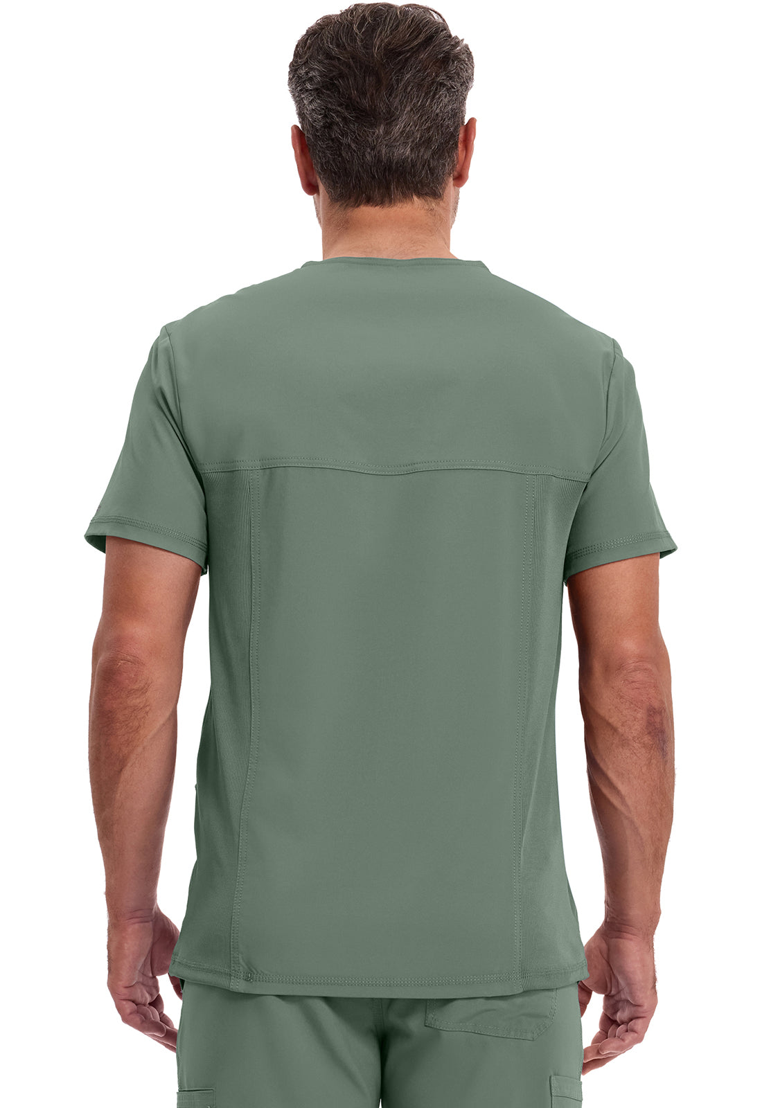 Heren T-shirt met V-hals met ribgebreide panelen en 360° stretch CKE900A