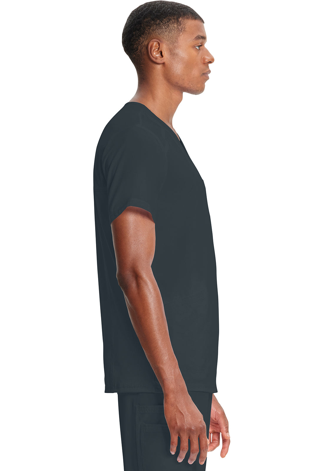 Heren T-shirt met V-hals met ribgebreide panelen en 360° stretch CKE900A