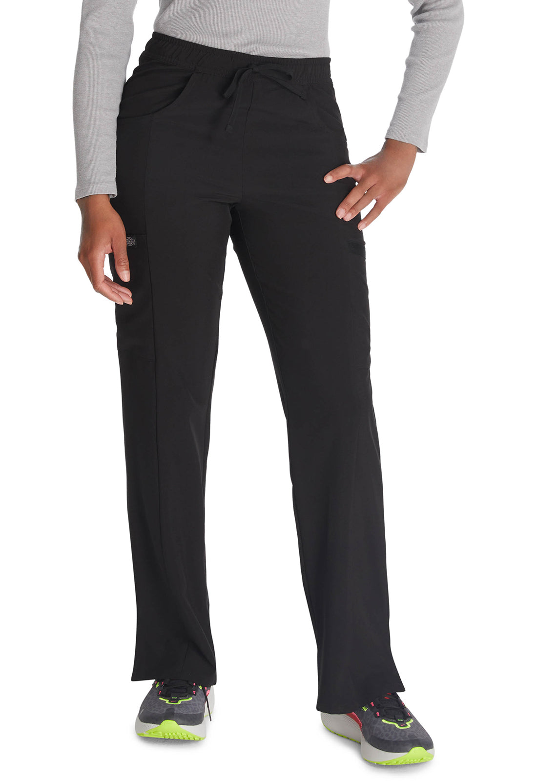 Dickies Middelhoge taille broek met rechte pijpen en trekkoord dames en cargozakken DKE010