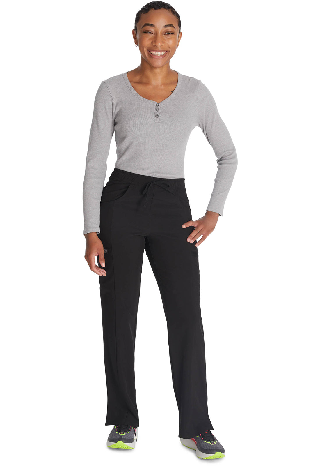 Dickies Middelhoge taille broek met rechte pijpen en trekkoord dames en cargozakken DKE010