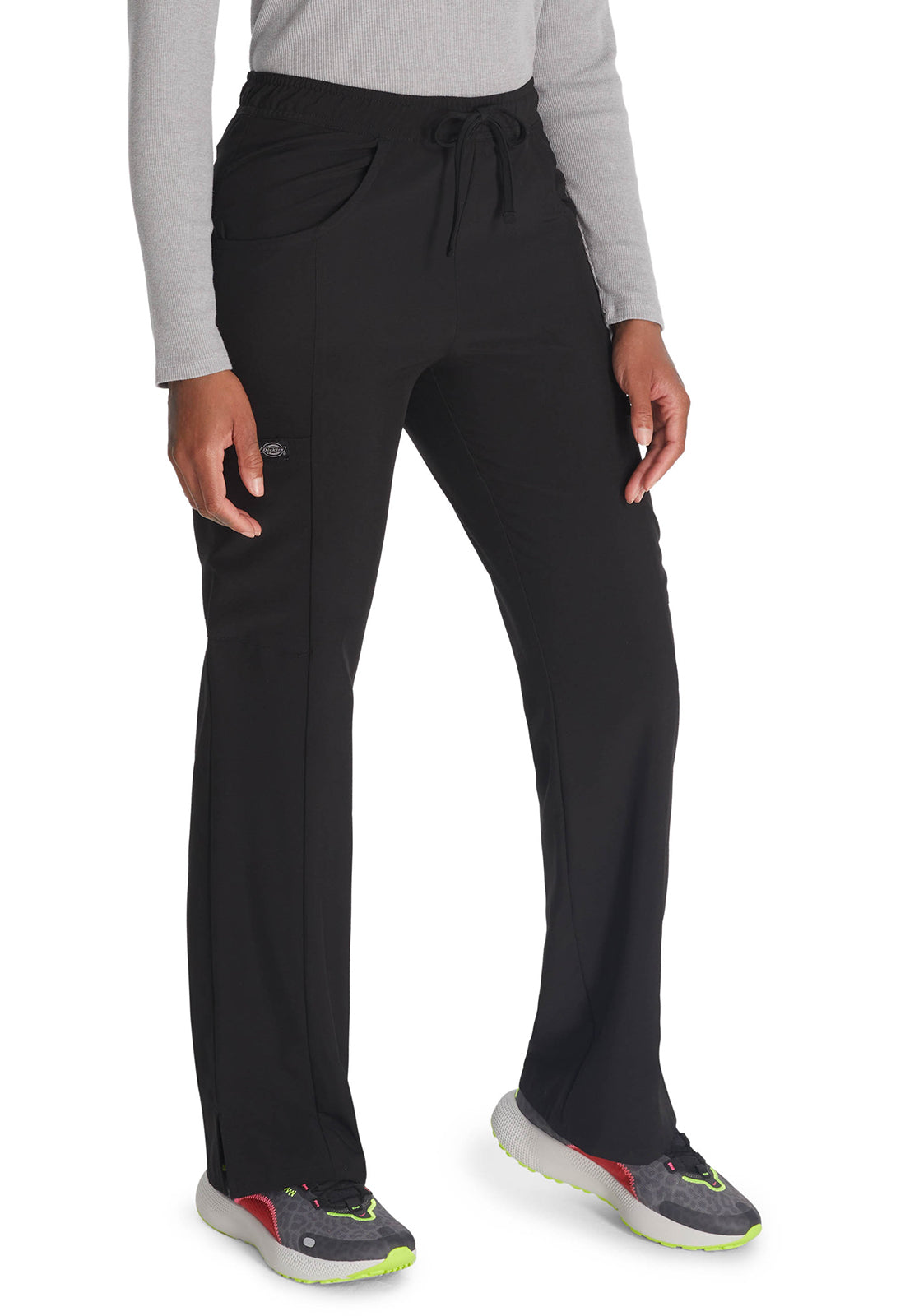 Dickies Middelhoge taille broek met rechte pijpen en trekkoord dames en cargozakken DKE010