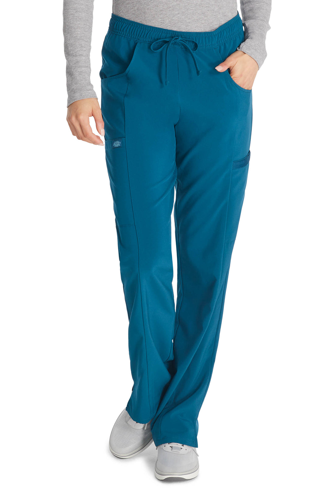 Dickies Middelhoge taille broek met rechte pijpen en trekkoord dames en cargozakken DKE010