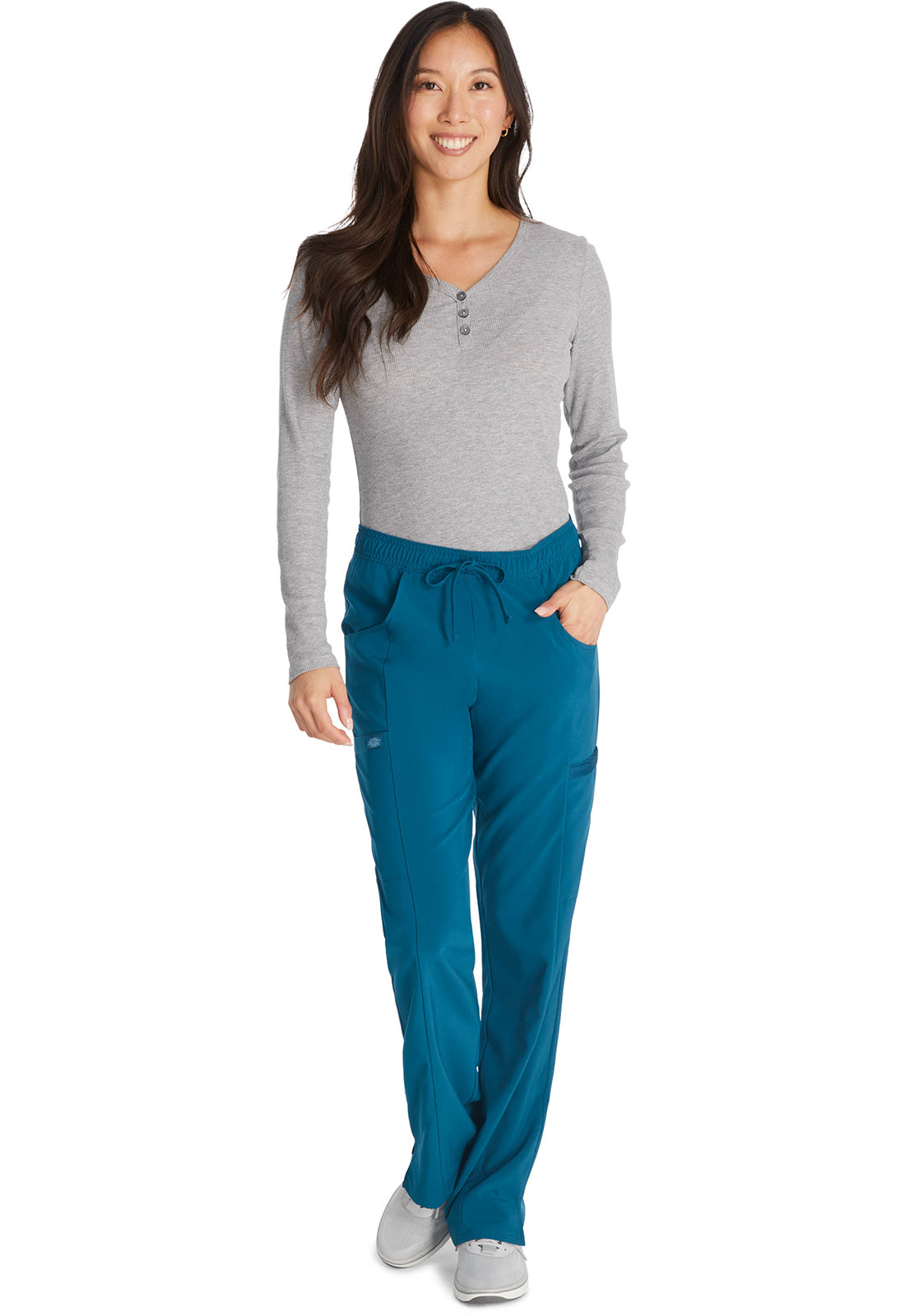 Dickies Middelhoge taille broek met rechte pijpen en trekkoord dames en cargozakken DKE010